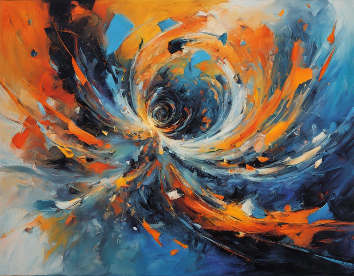 Ethereal Cosmic Abstraction in Vibrant Oil Painting