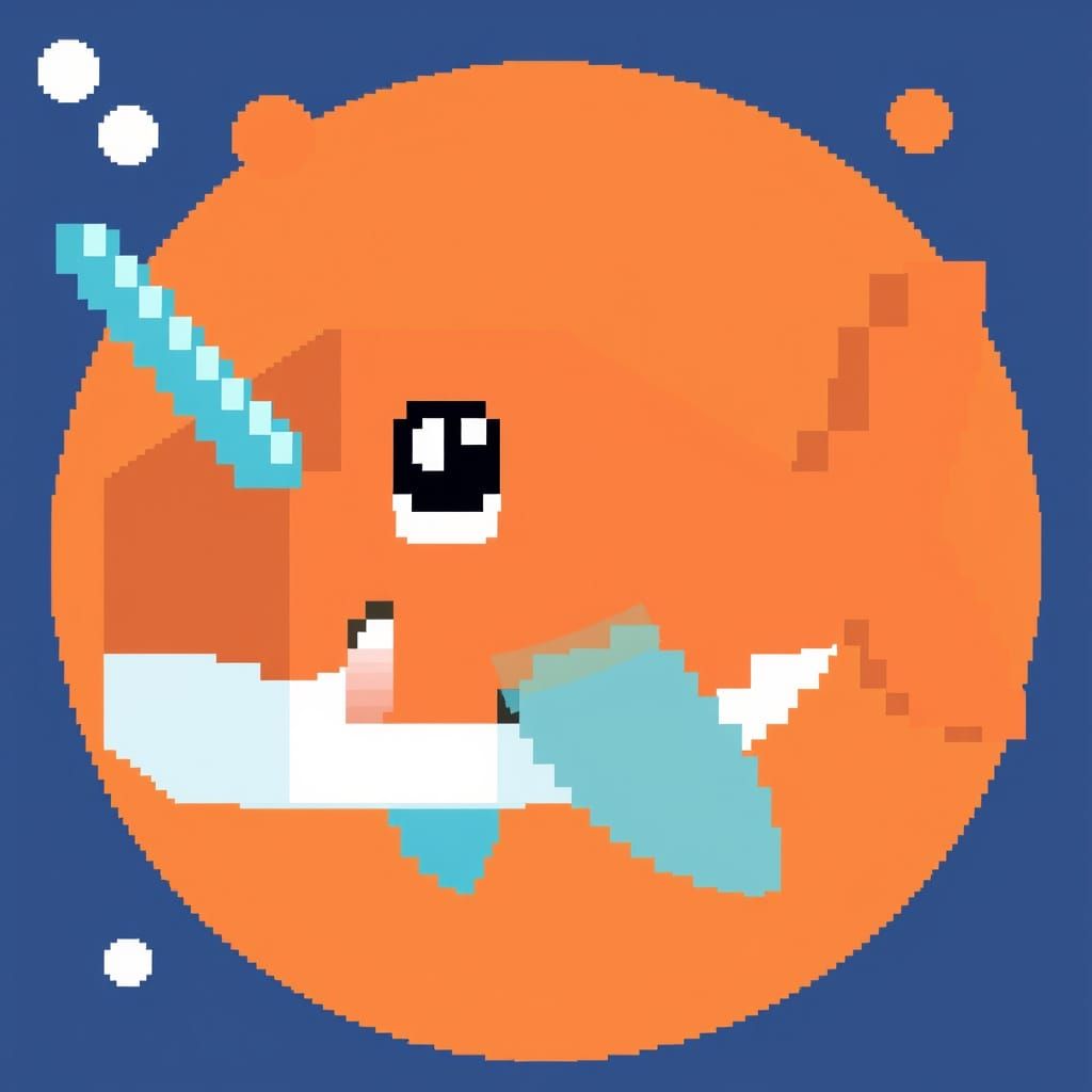 Cartoon Narwhal in Colorful Video Game Scene