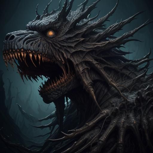 Dark Fantasy Horror: Twisted Humanoid Mass