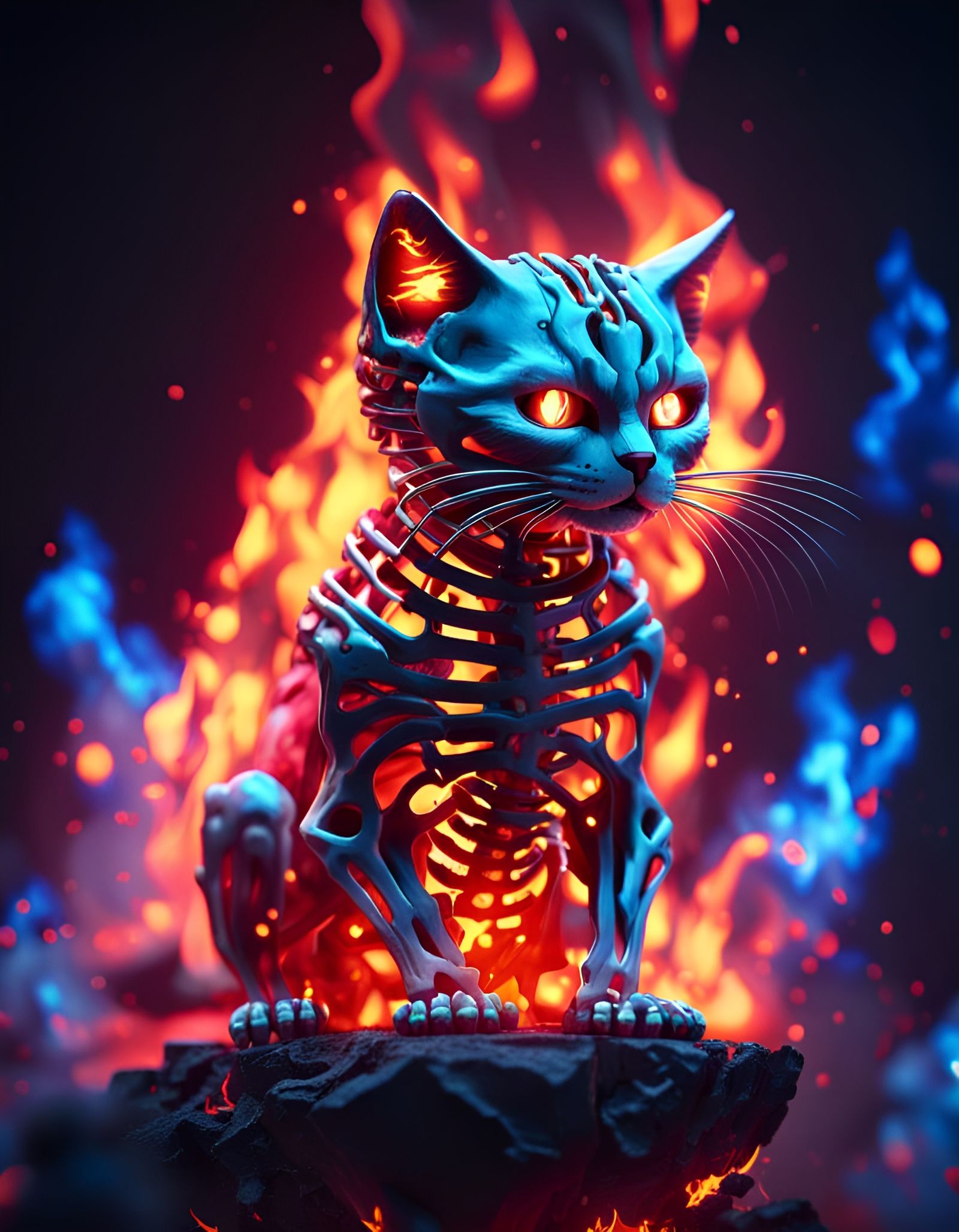 Skeleton cat