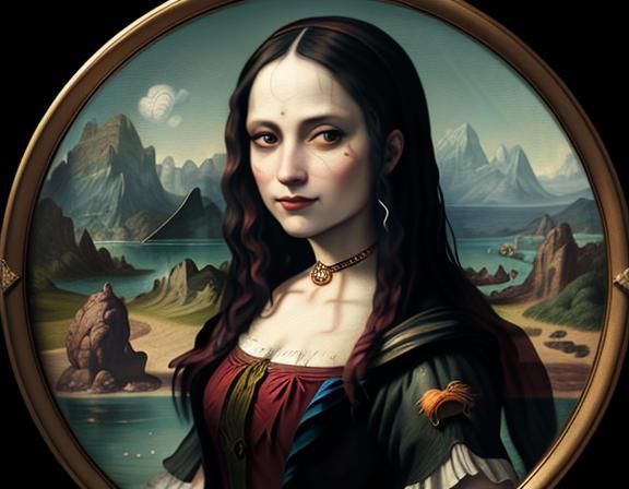 Harley Quinn as Mona Lisa, Beatrix Potter Style