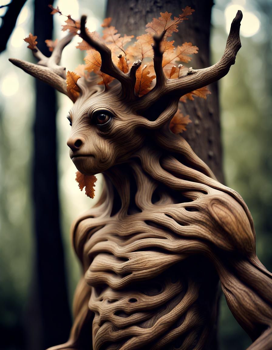 Dreamy Oak Creature with Magic Inside