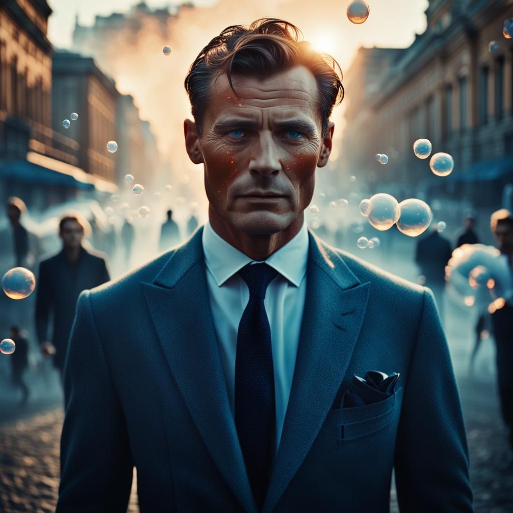 Ethereal Portrait of Russian Man in Golden Light