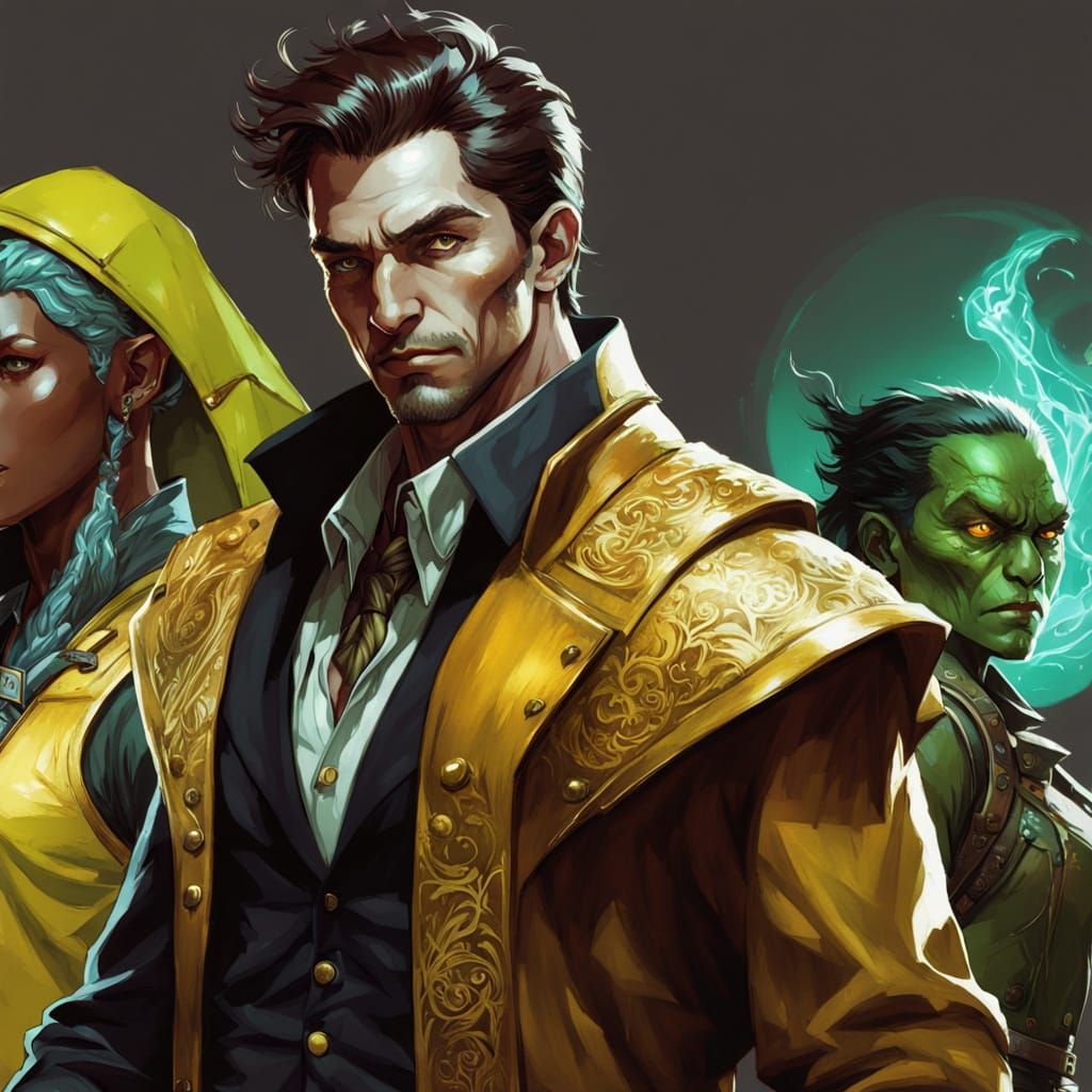 Adventurous VIP and His Fembot Bodyguards