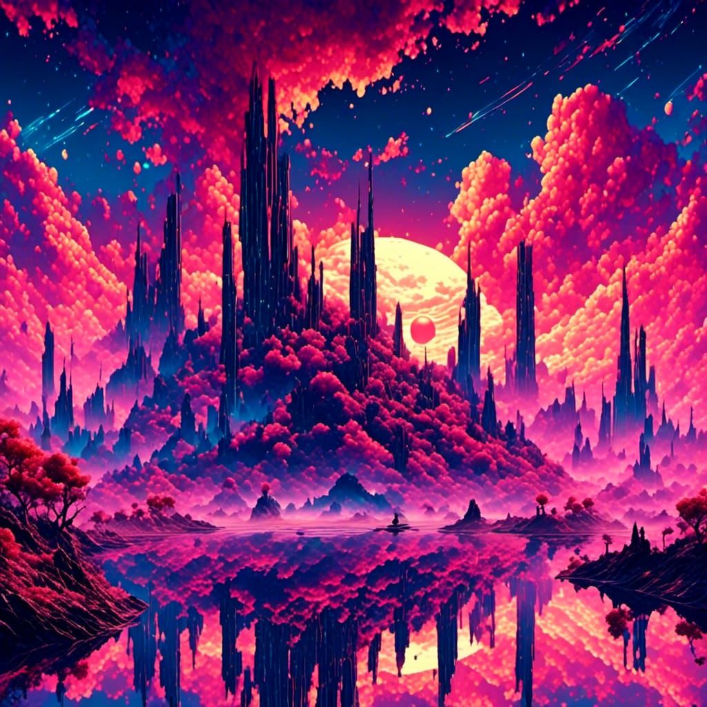 City Skyline Reflection at Sunset