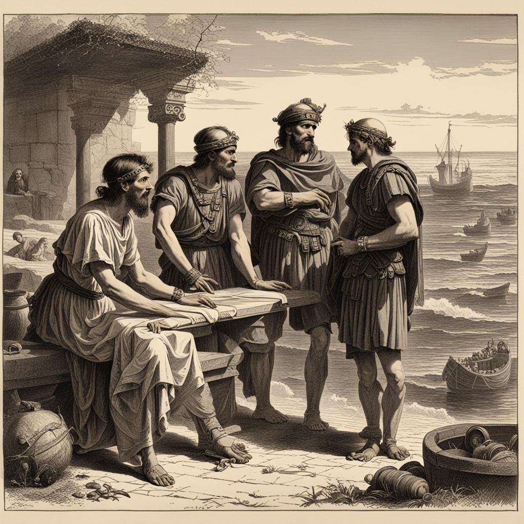 Ancient Roman Pirates Selling Captive Girl
