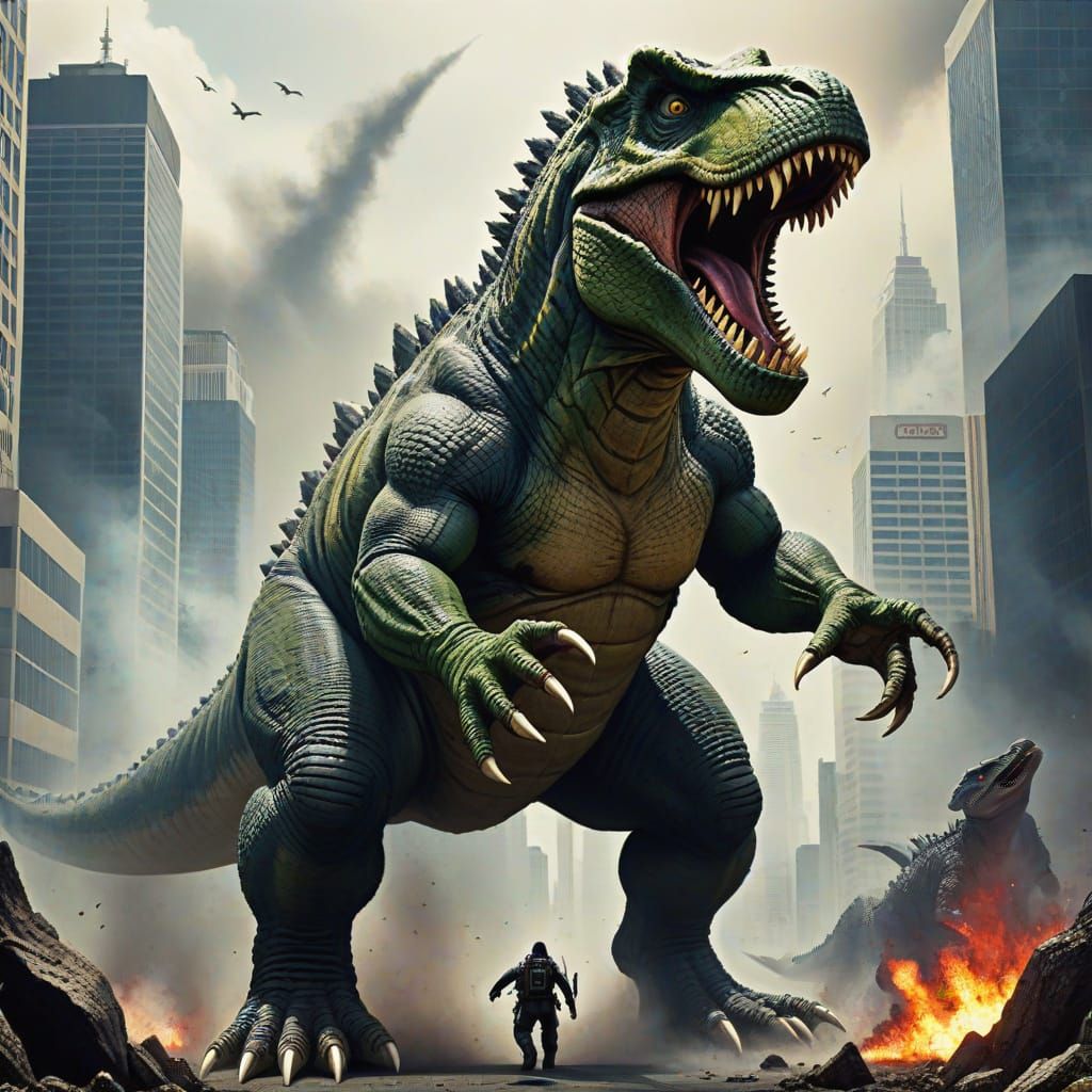 T-Rex as Godzilla: Monster Mashup