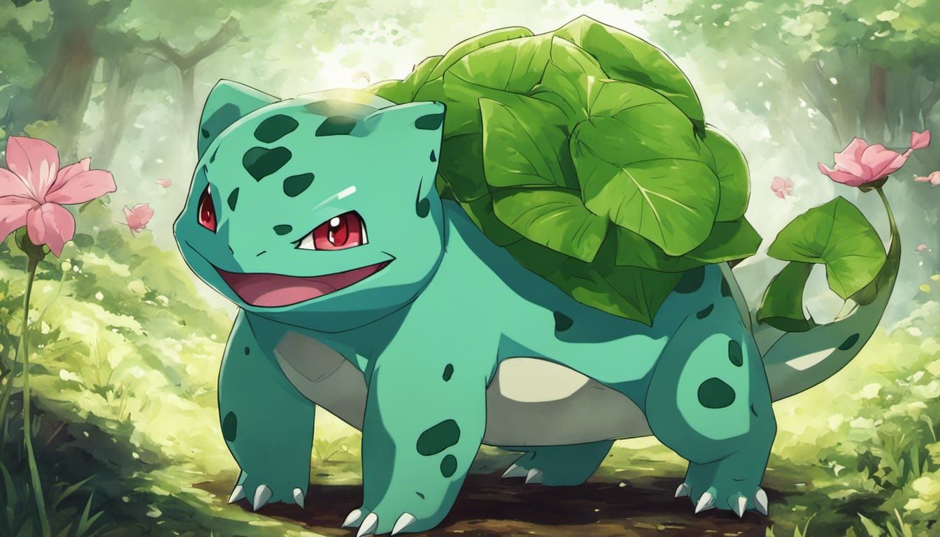 Bulbasaur in Anime Key Visual Style