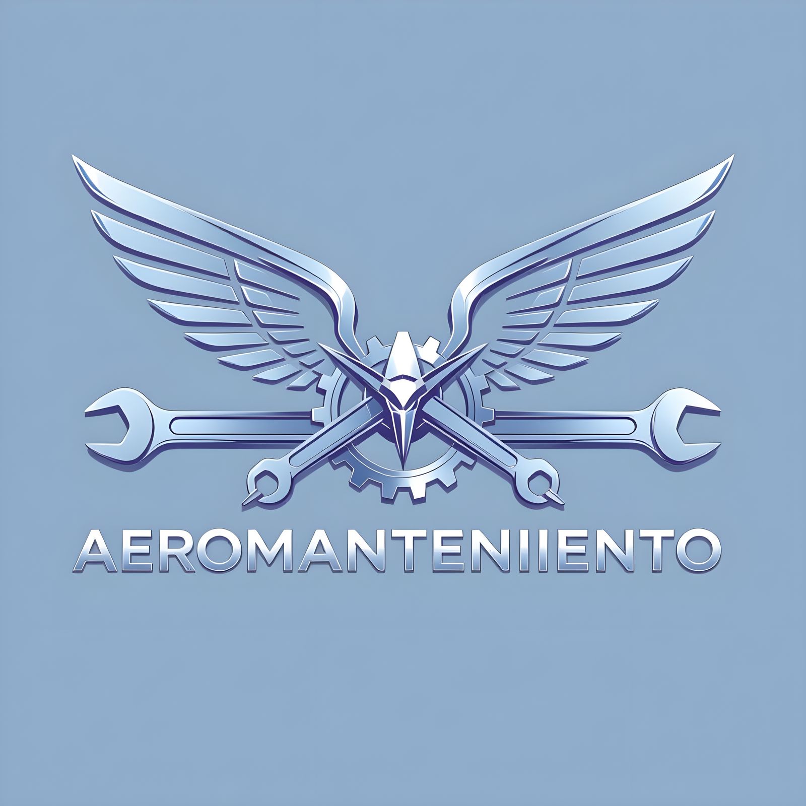 Airplane Wings and Tools Logo for Aero Maintenance