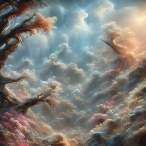 Surreal dreamy landscape