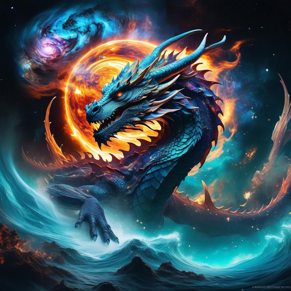 Galactic Water Elemental and Fire Dragon