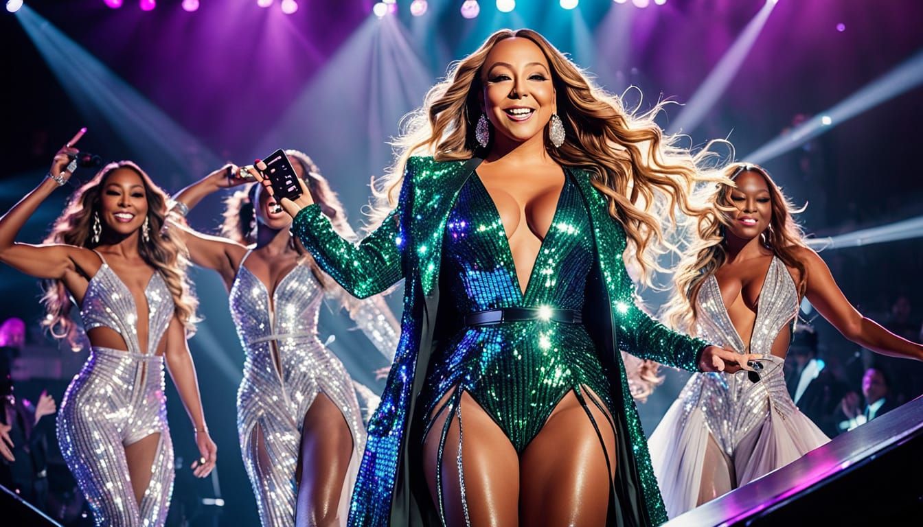 Glamorous Diva Shines on Stage in Sparkling Sequins