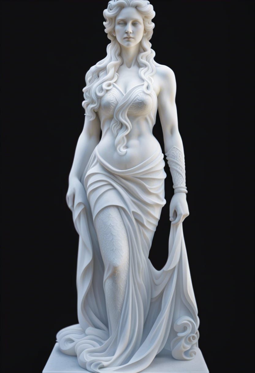 Elegant Marble Statue of a Woman