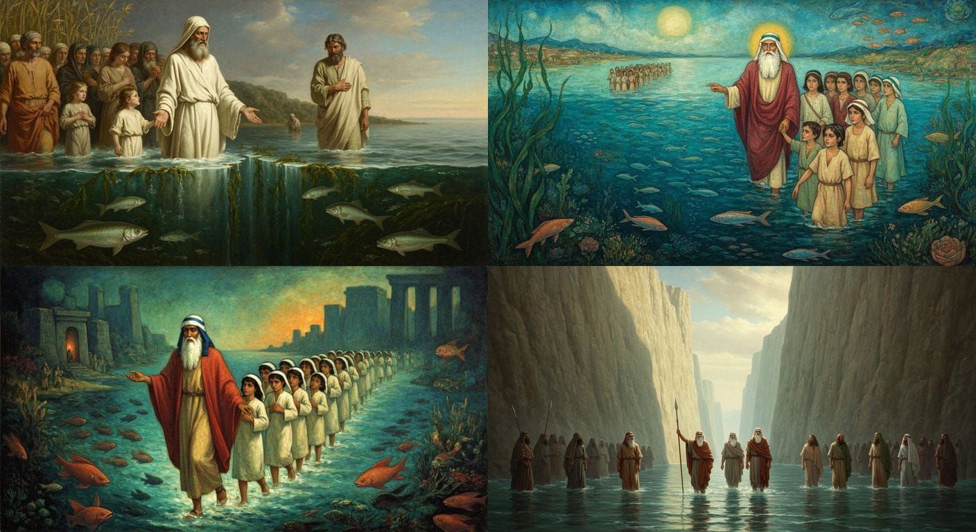 Moses Leads Israelites Through Red Sea