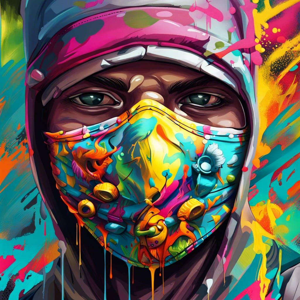 Thief Picking Pocket in Graffiti Art Style