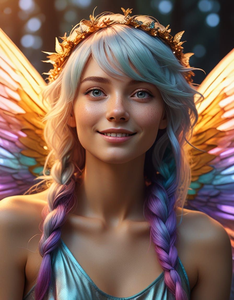 Female Fairy Portrait in Hyper-Realistic Digital Art