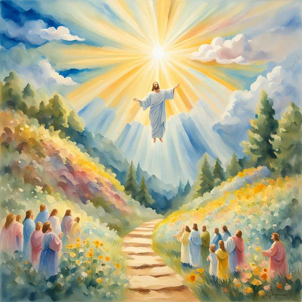 Jesus Christ Risen: Gouache Style Impressionist Masterpiece