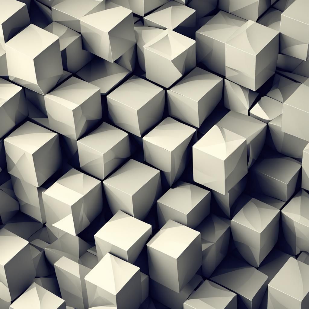 Abstract Cubes Fractal in 3D Shading