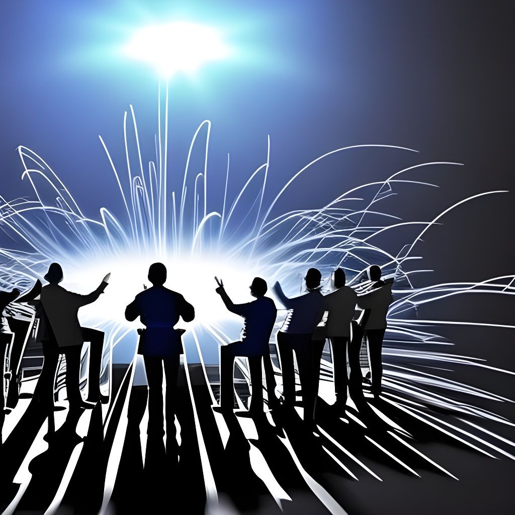 Theatrical Brainstorm Session in Unique Art Style