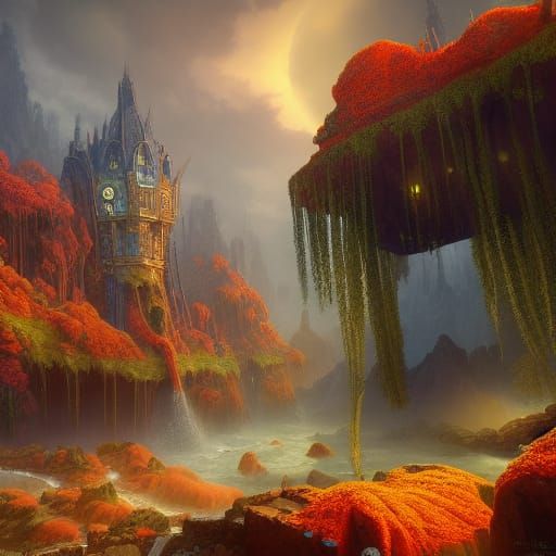 Detailed Matte Painting with Intricate Details