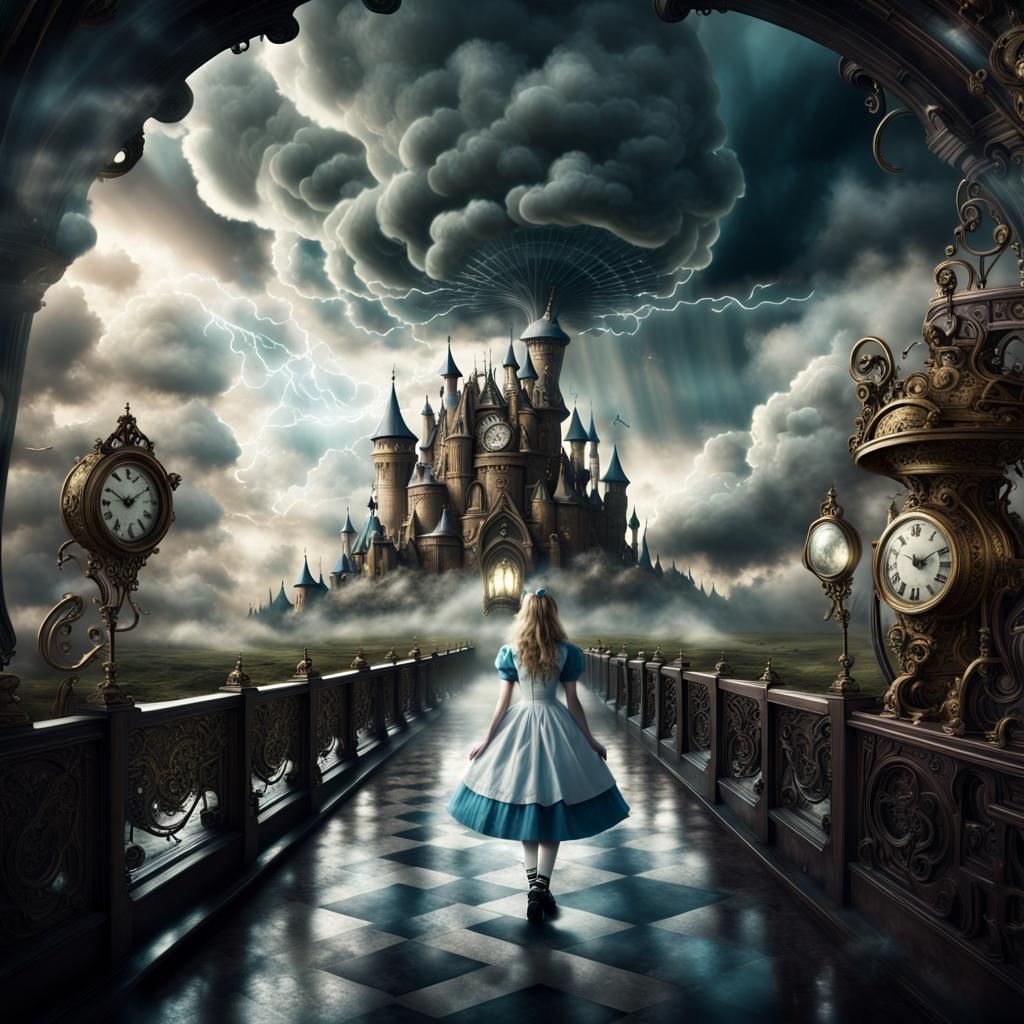 Steampunk Gothic Alice in Wonderland Through the Looking Gla...