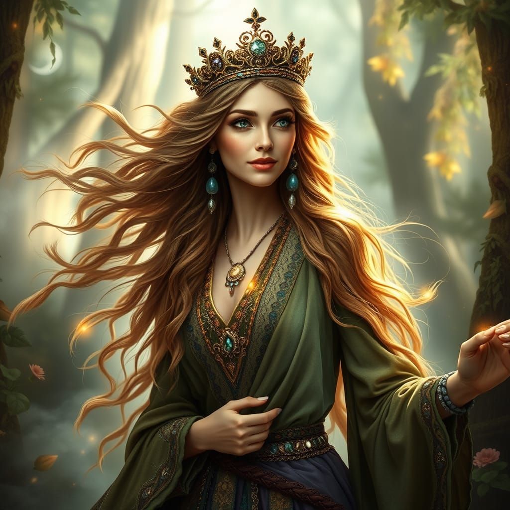 Regal Gypsy Queen in Whimsical Woodland