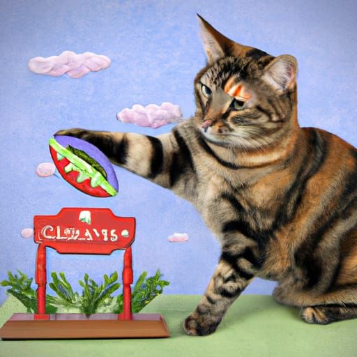 Tabby Cat Wins Catnip Trophy at Ballpark