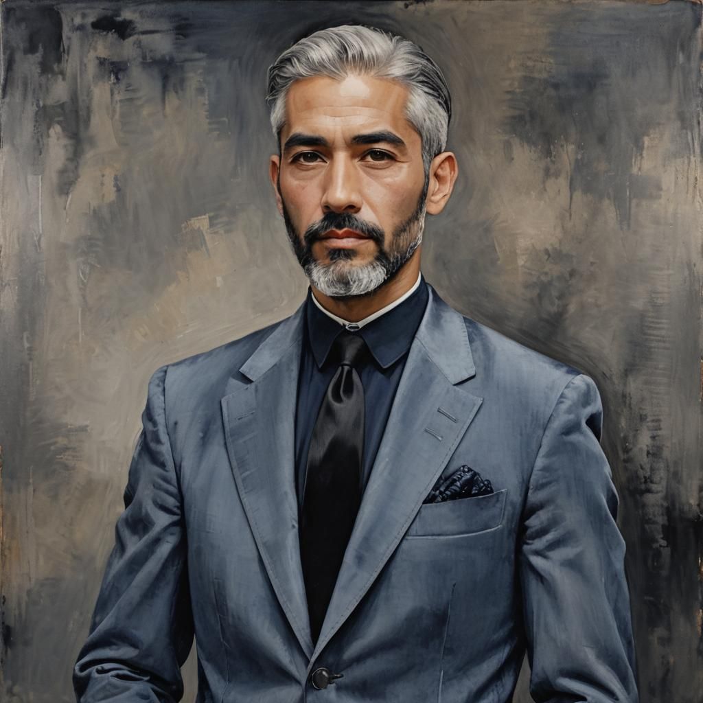 Elegant Man in Velvet Suit: Impressionist Oil Painting