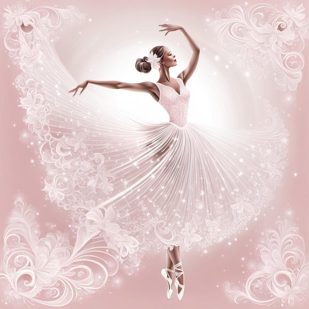 Magical Christmas Ballerina in Pastel Pink Colors