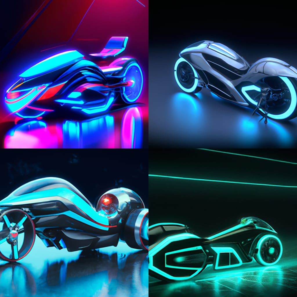 Tron Lightcycle 3D Render in Cyberpunk Style