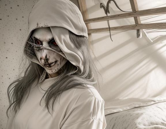 Eerie Horror Movie Scene with Lurking Character