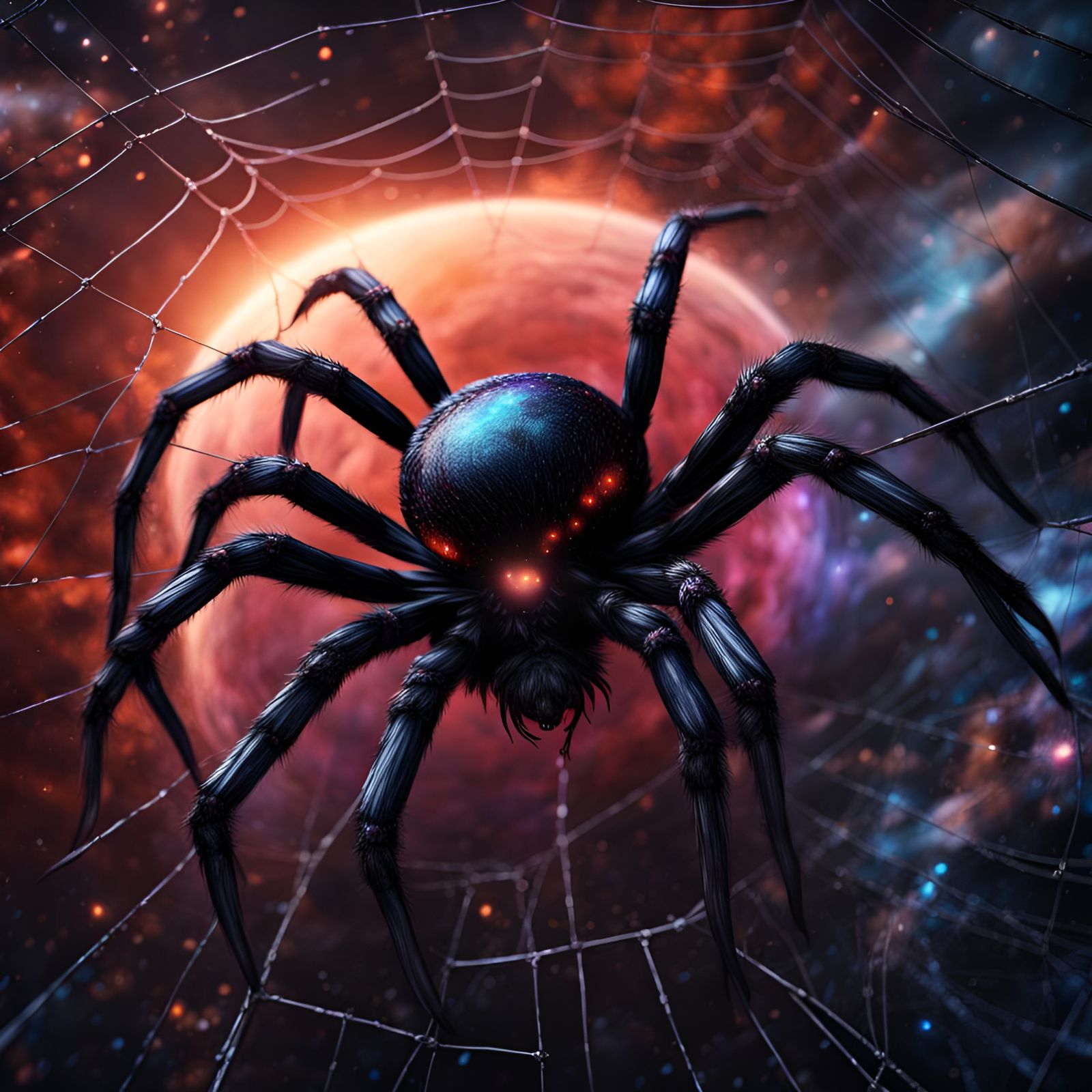 Cosmic Spider Weaving Galactic Webs in Space