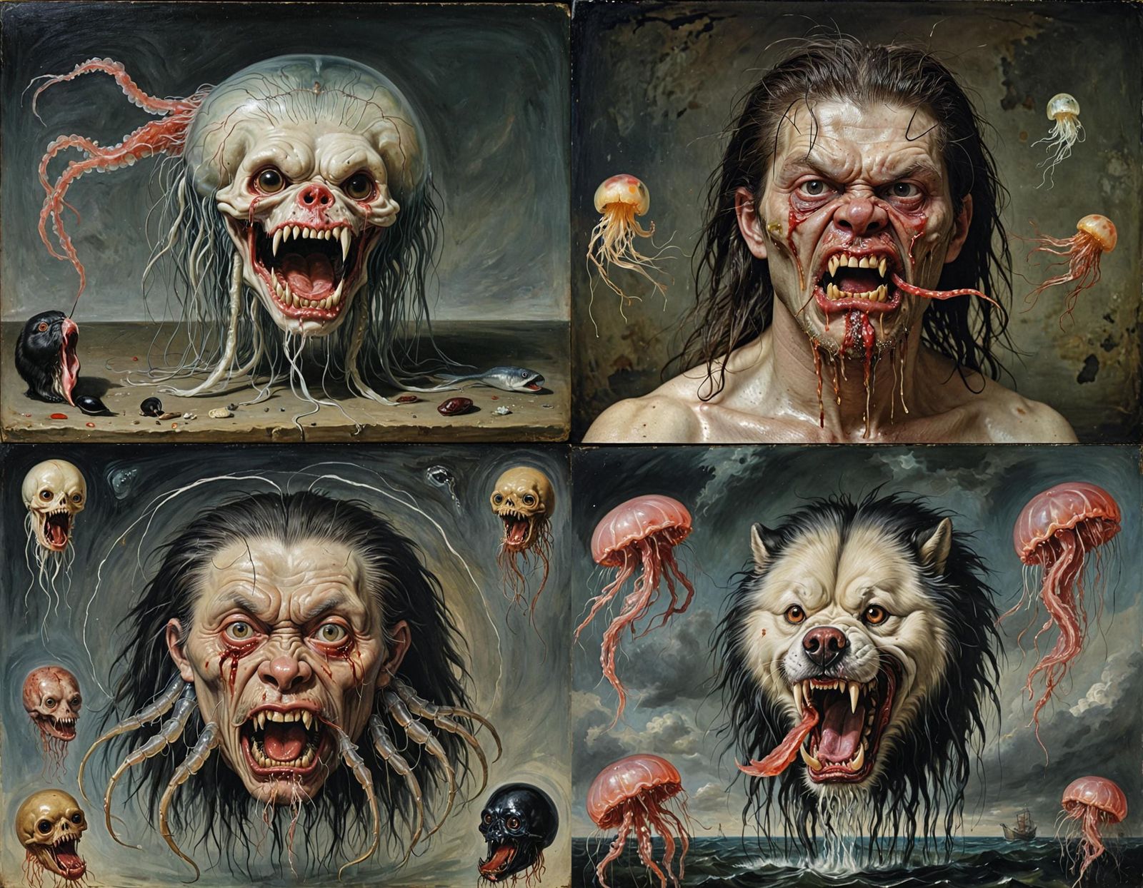 Surreal Hybrid Creature in Expressionist Style