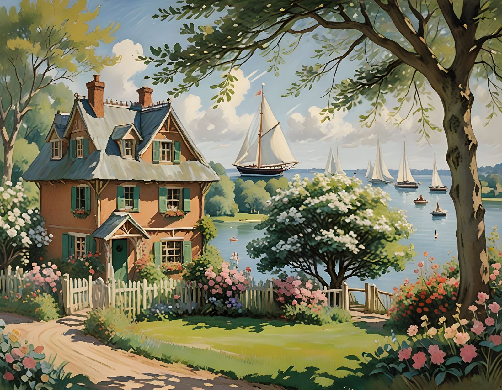 Whimsical Gingerbread Cottage Amidst Nature's Splendor