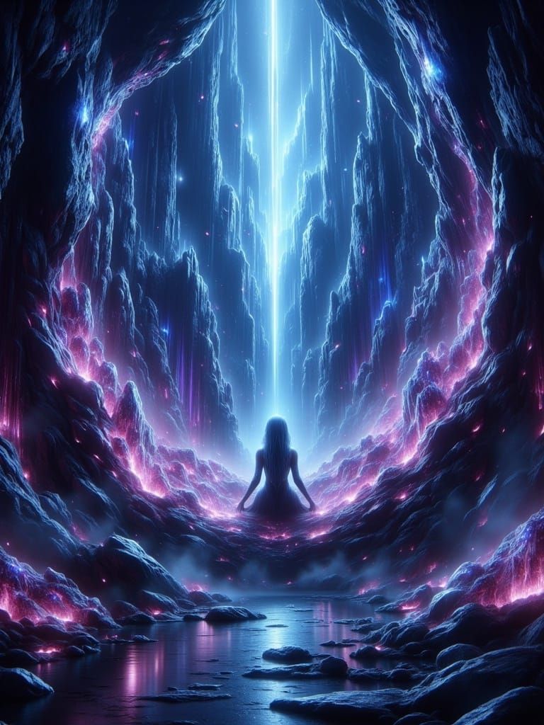 Cosmic Geode Reveals Alien Queen on Amethyst Throne