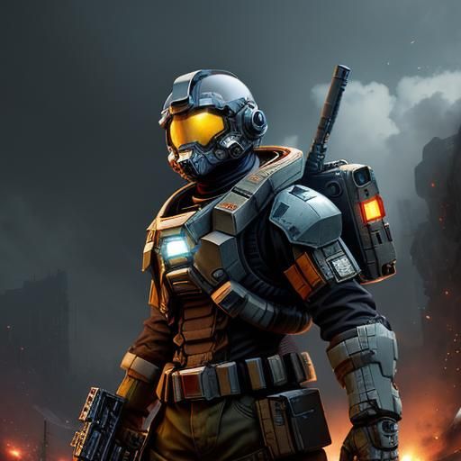 Titanfall 2 Pilot Helmet in Detailed Matte Style