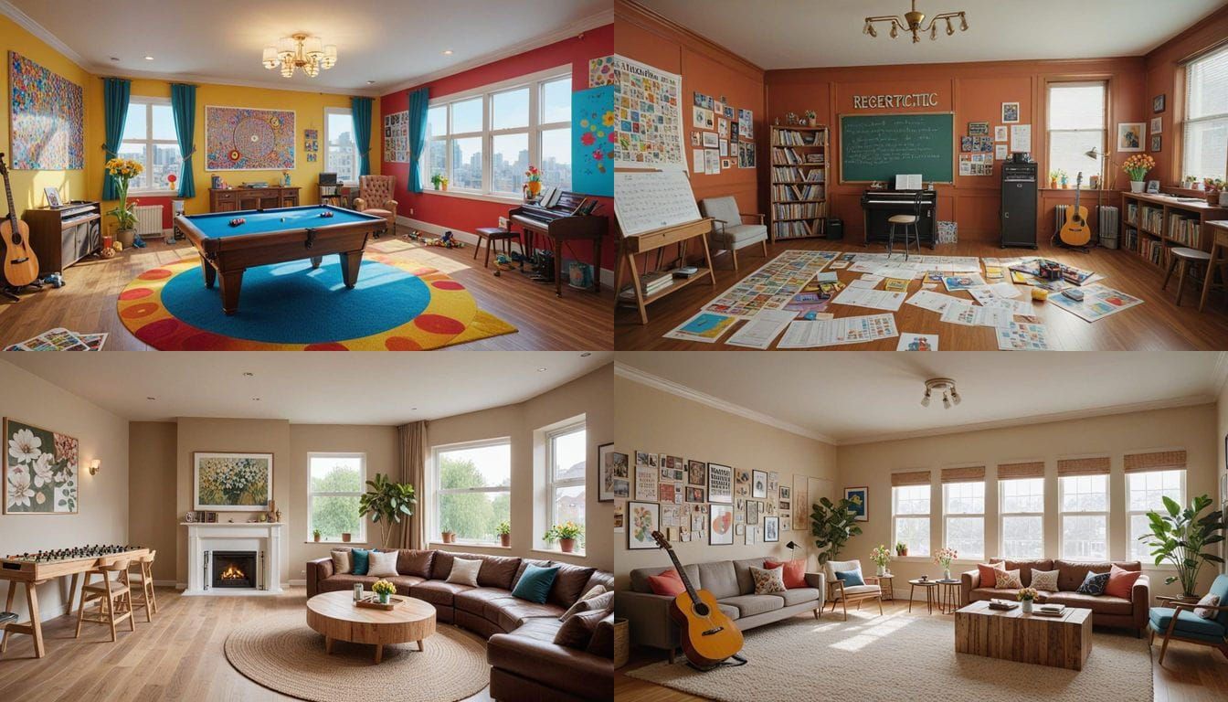 Student Recreation Room in Vibrant Colors