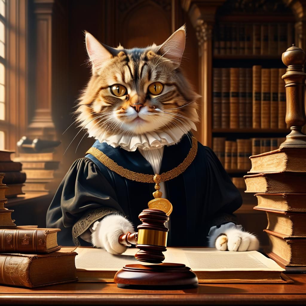Kitty Cat Judge Portrait in Dutch Masters Style