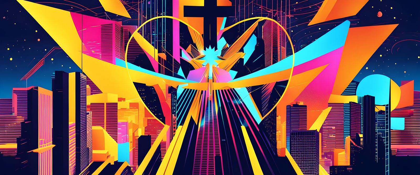 Geometric Bauhaus Screen Print of a Sacred Phrase