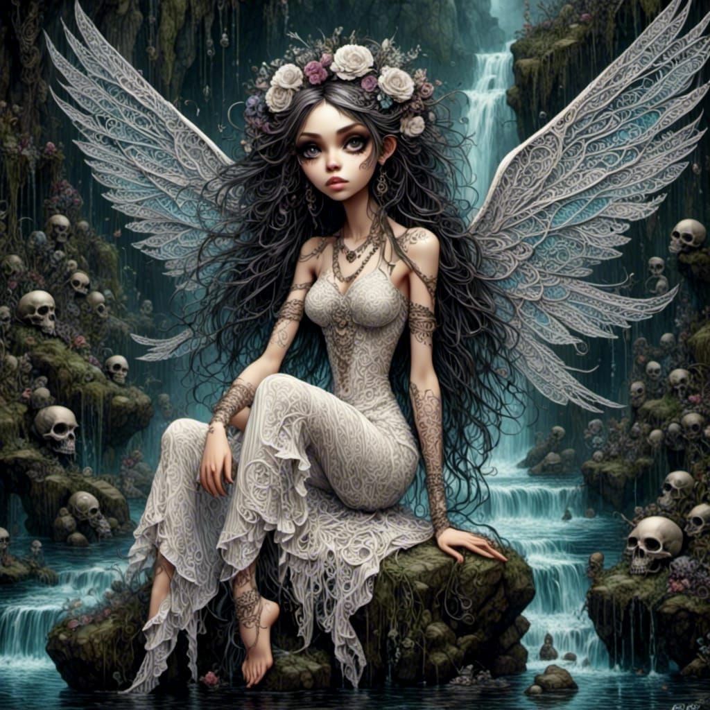 Skull Winged Pixie in Zentabulous Landscape