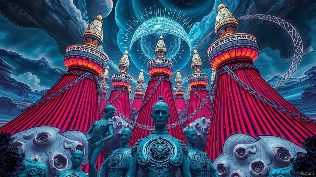 Surreal Striped Masterpiece in Ultra-HD with Intricate Detai...