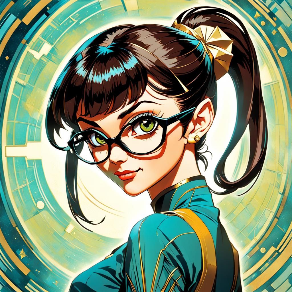 Retro Sci-Fi Portrait in Anime Style