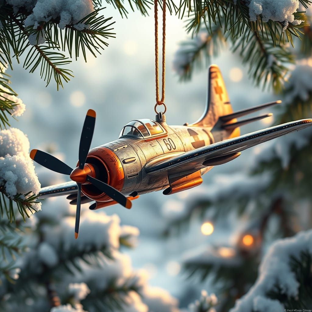 F6F-3 Fighter Jet Sleighs Christmas
