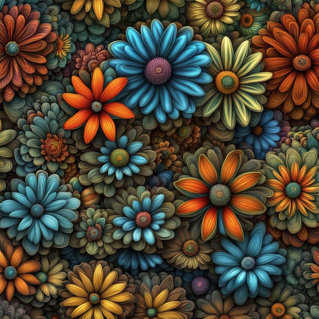 Ethereal Floral Tapestry in Vibrant Colors