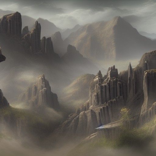 Detailed Matte Painting of Dragon Landscape