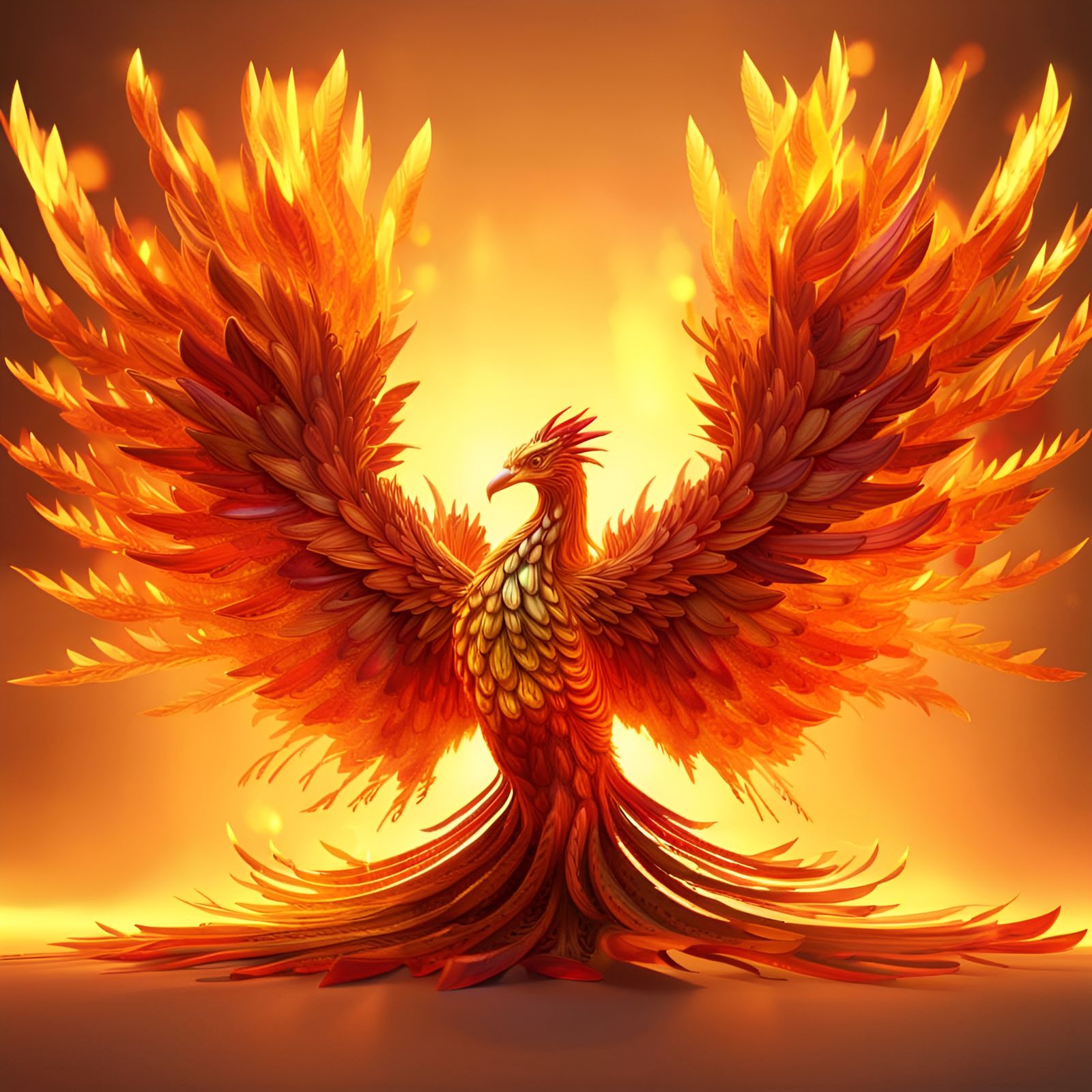 Fiery Phoenix Flight in Autumn Colors