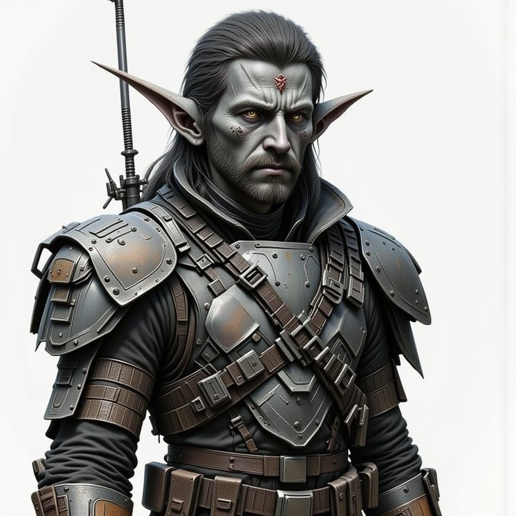 Sci-Fi Mercenary: Futuristic Digital Rendering