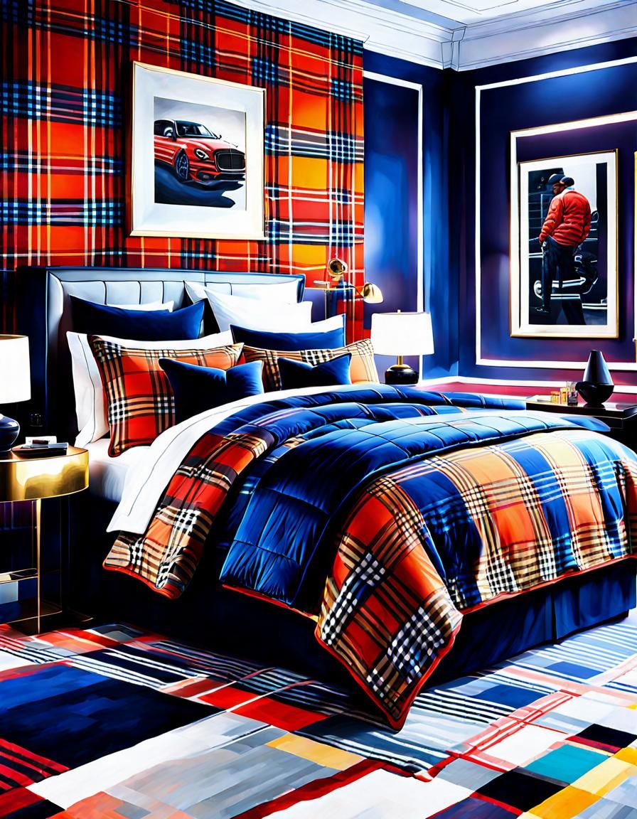 Plaid Patterns Bedroom Design 2