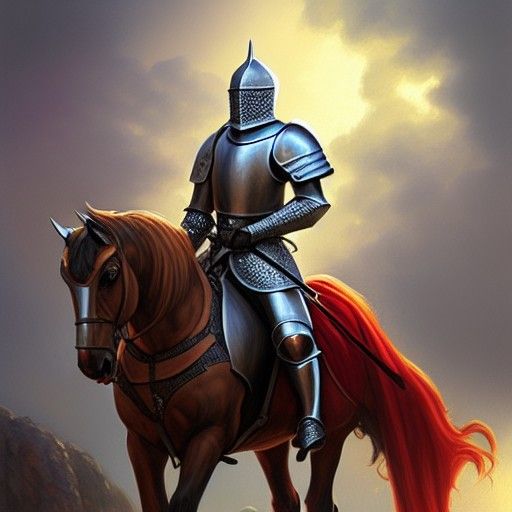 Knight in Etching Style