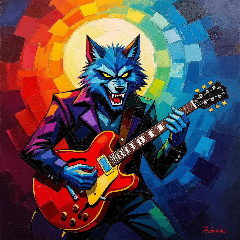 Werewolves Rock and Roll in Neo-Impressionist Style